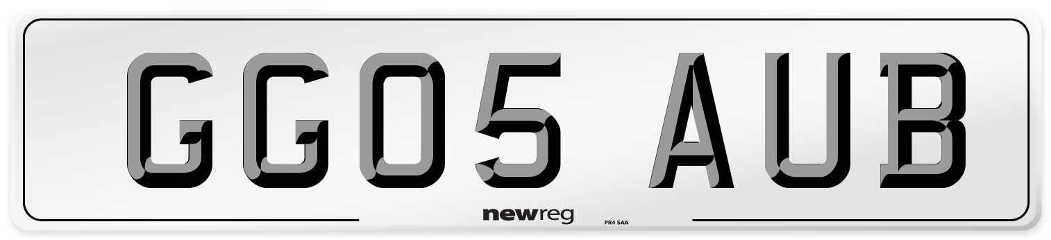 GG05 AUB Number Plate from New Reg